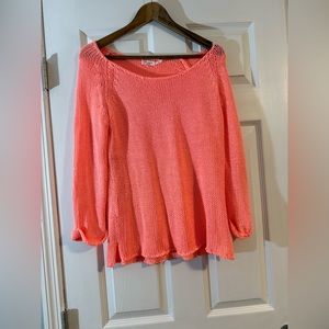 Anthropologie‎ Blu Pepper Chunky Brush Knit Coral Small Sweater Y2K 90s
